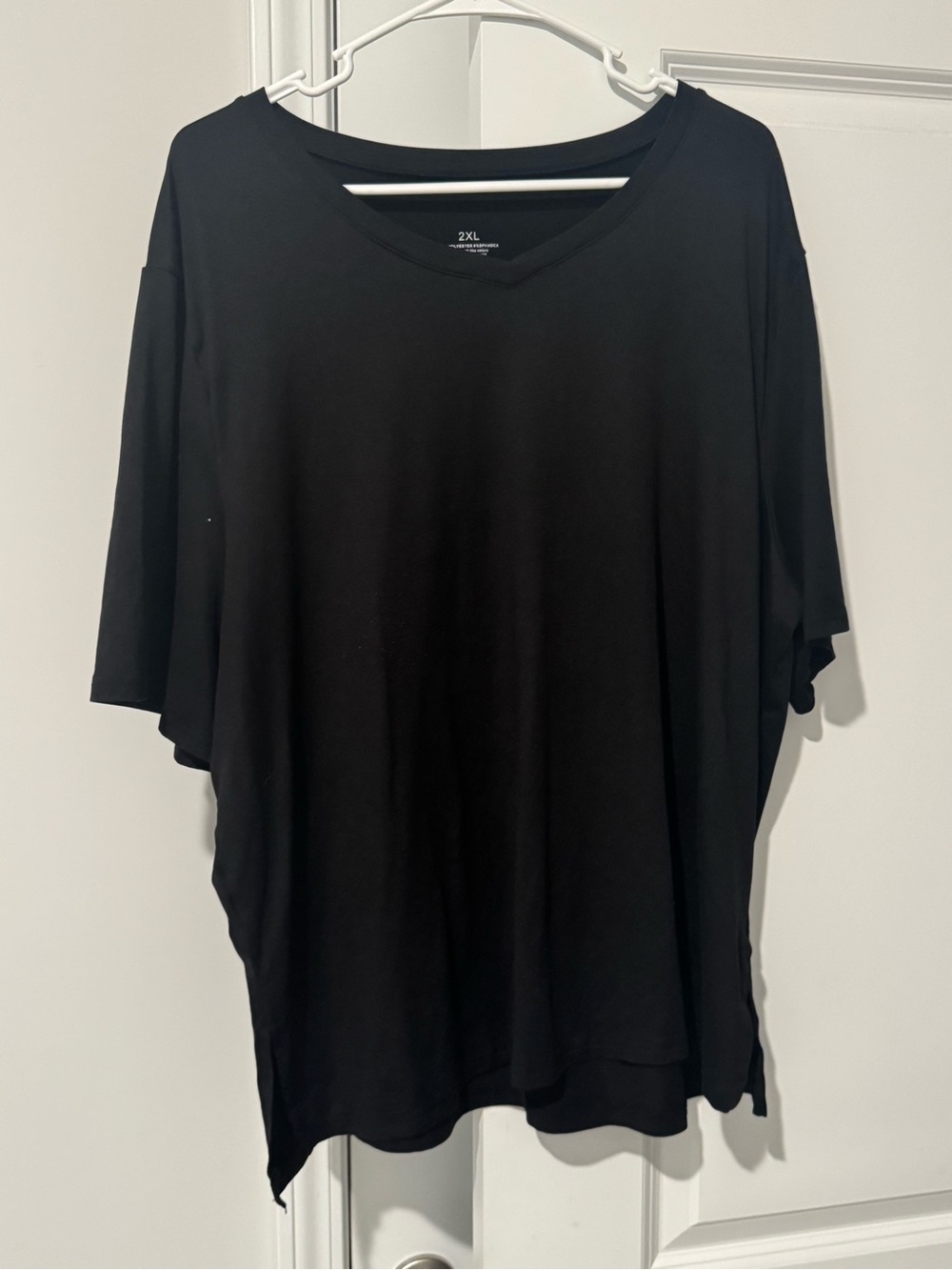 Black V-Neck Women’s Top - Relaxed Fit